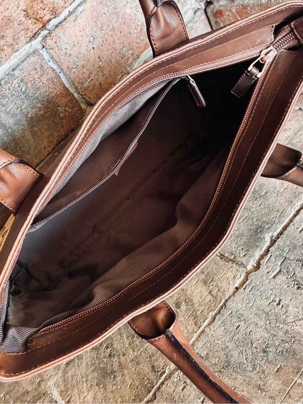 🤎 Gucci GG Logo Canvas Leather Tote Bag Brown Beige